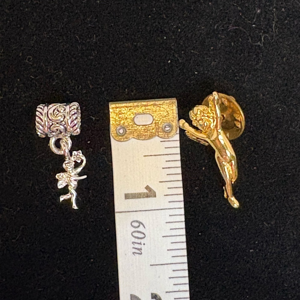 Gold Tone and Silver Tone Fairy Charm and Pin Set - Picture 6 of 7